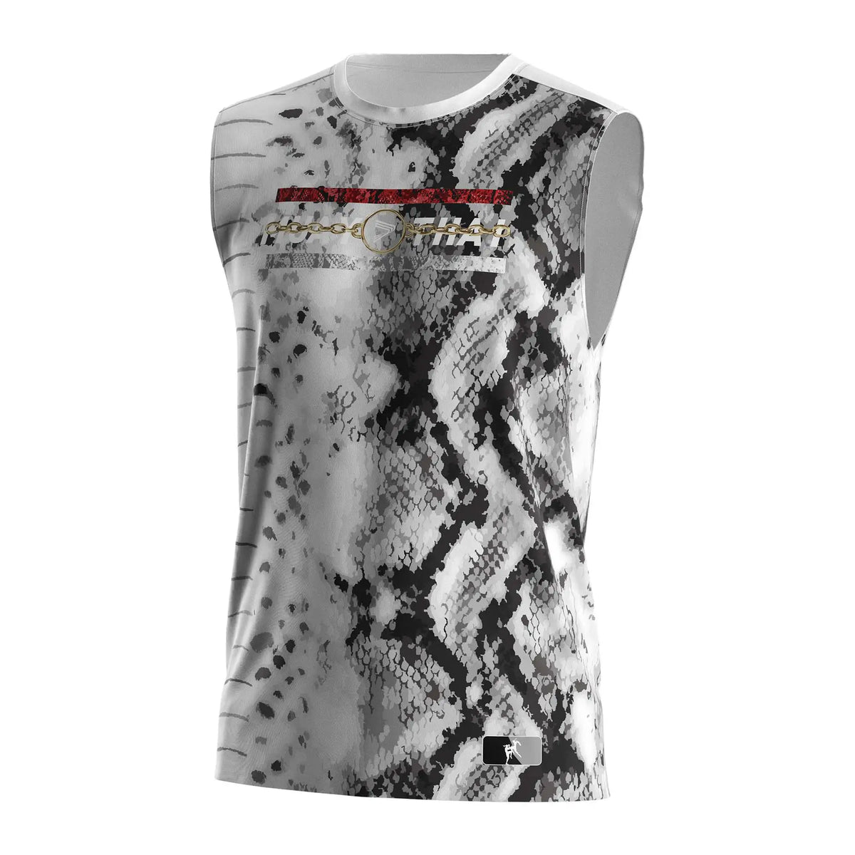 White Python Print Muay Thai Sleeveless Shirt