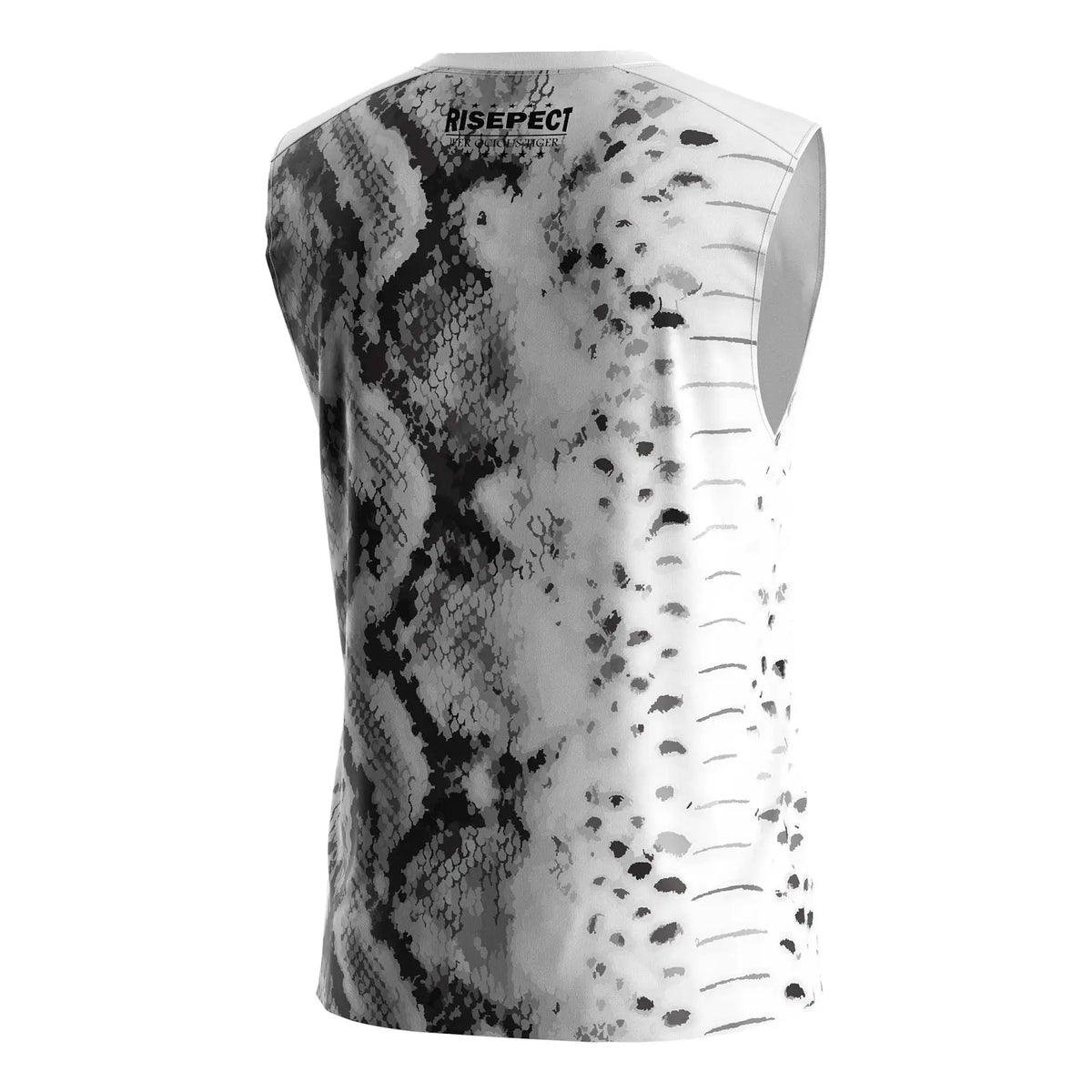 White Python Print Muay Thai Sleeveless Shirt