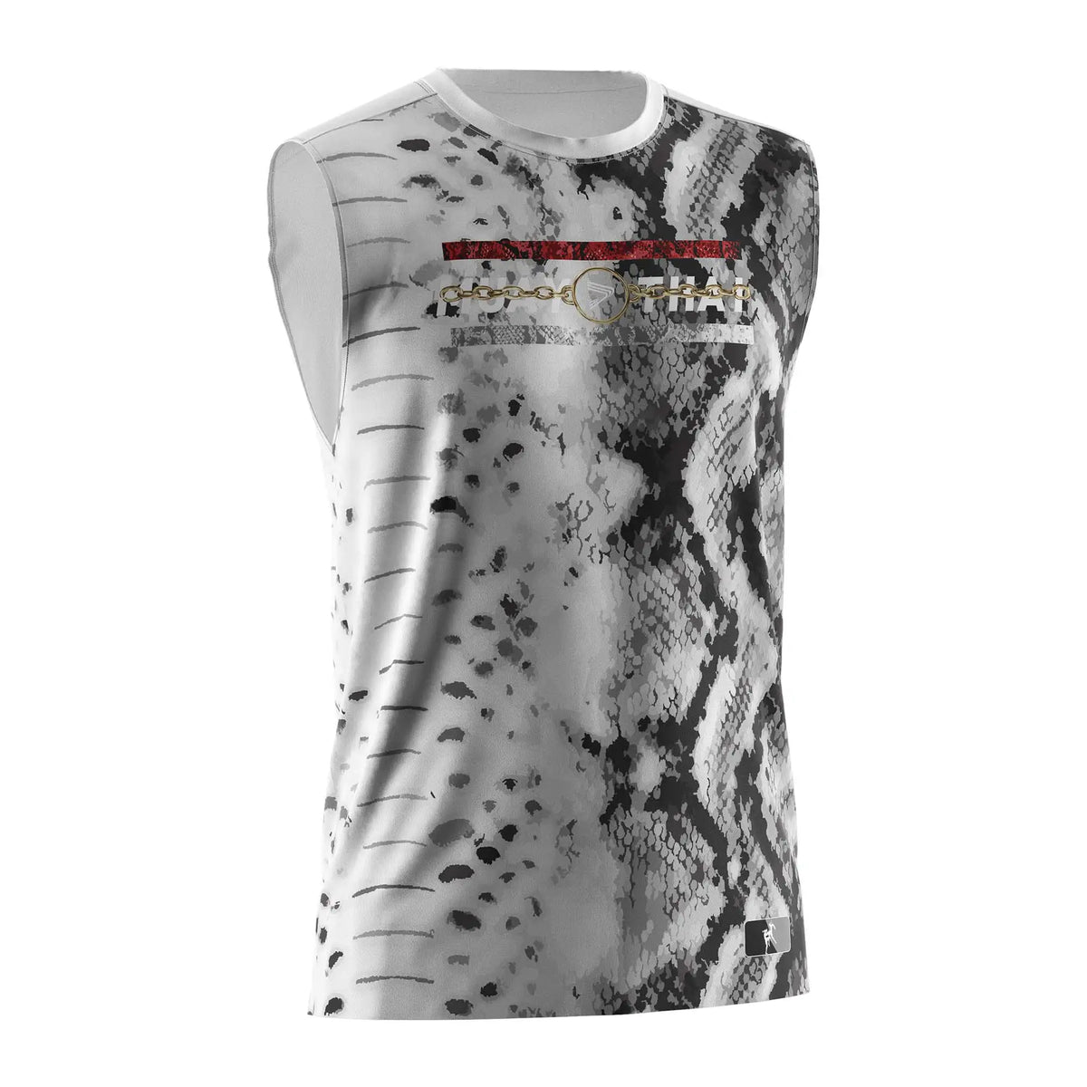 White Python Print Muay Thai Sleeveless Shirt