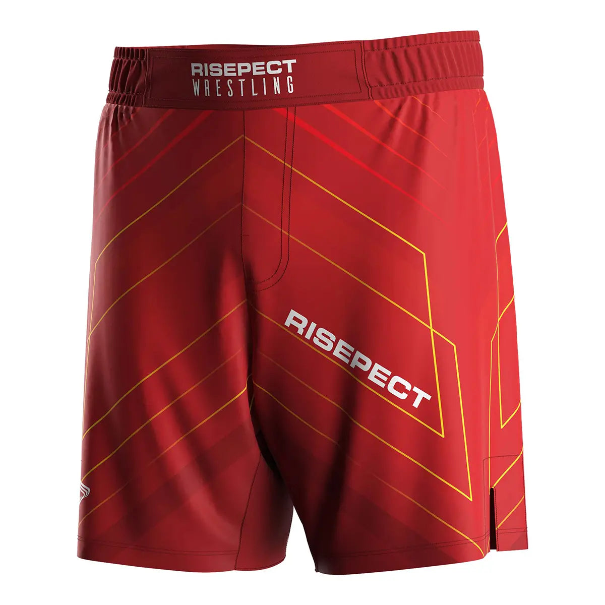 Red Line of Impact Wrestling Shorts Front View