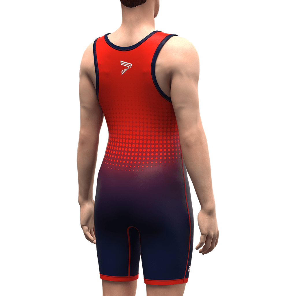 Red to Blue Gradient Tech Wrestling Singlet 1.0
