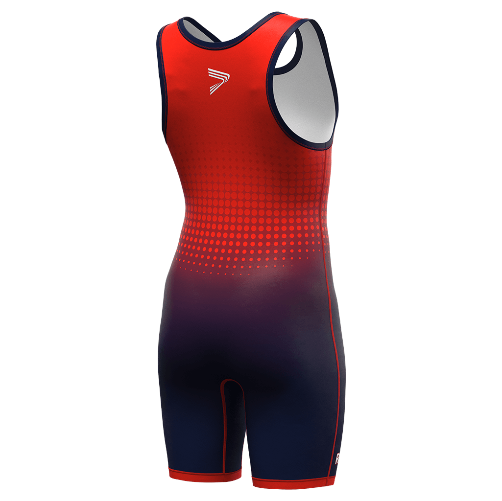 Red to Blue Gradient Tech Wrestling Singlet 1.0