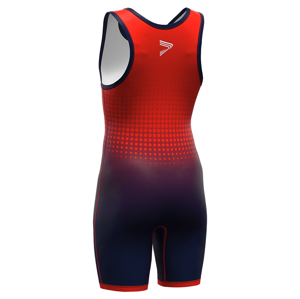 Red to Blue Gradient Tech Wrestling Singlet 1.0