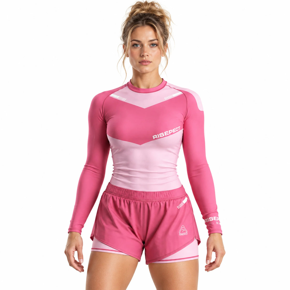 Rose Arrow Rush BJJ LS Rash Guard & 2in1 Shorts Set