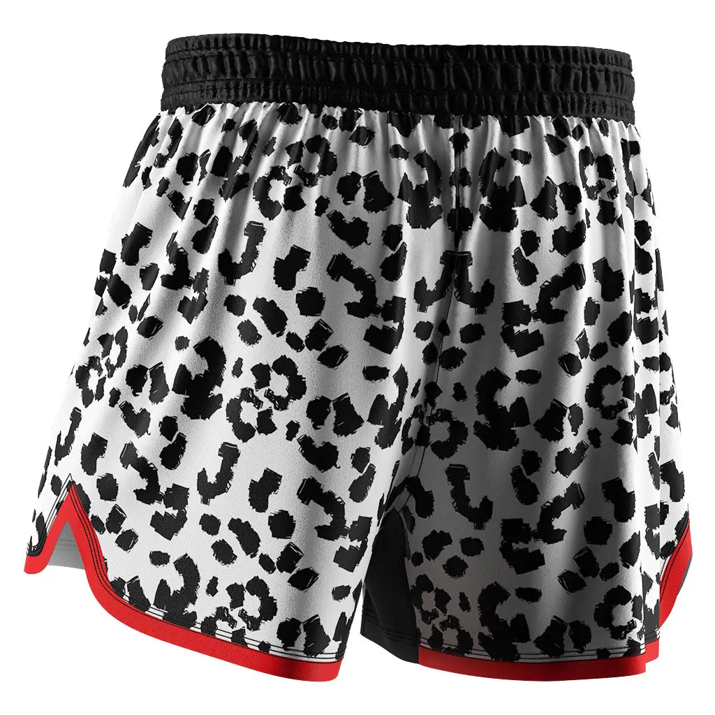 The Left Back View of Savage Stripe MMA Shorts