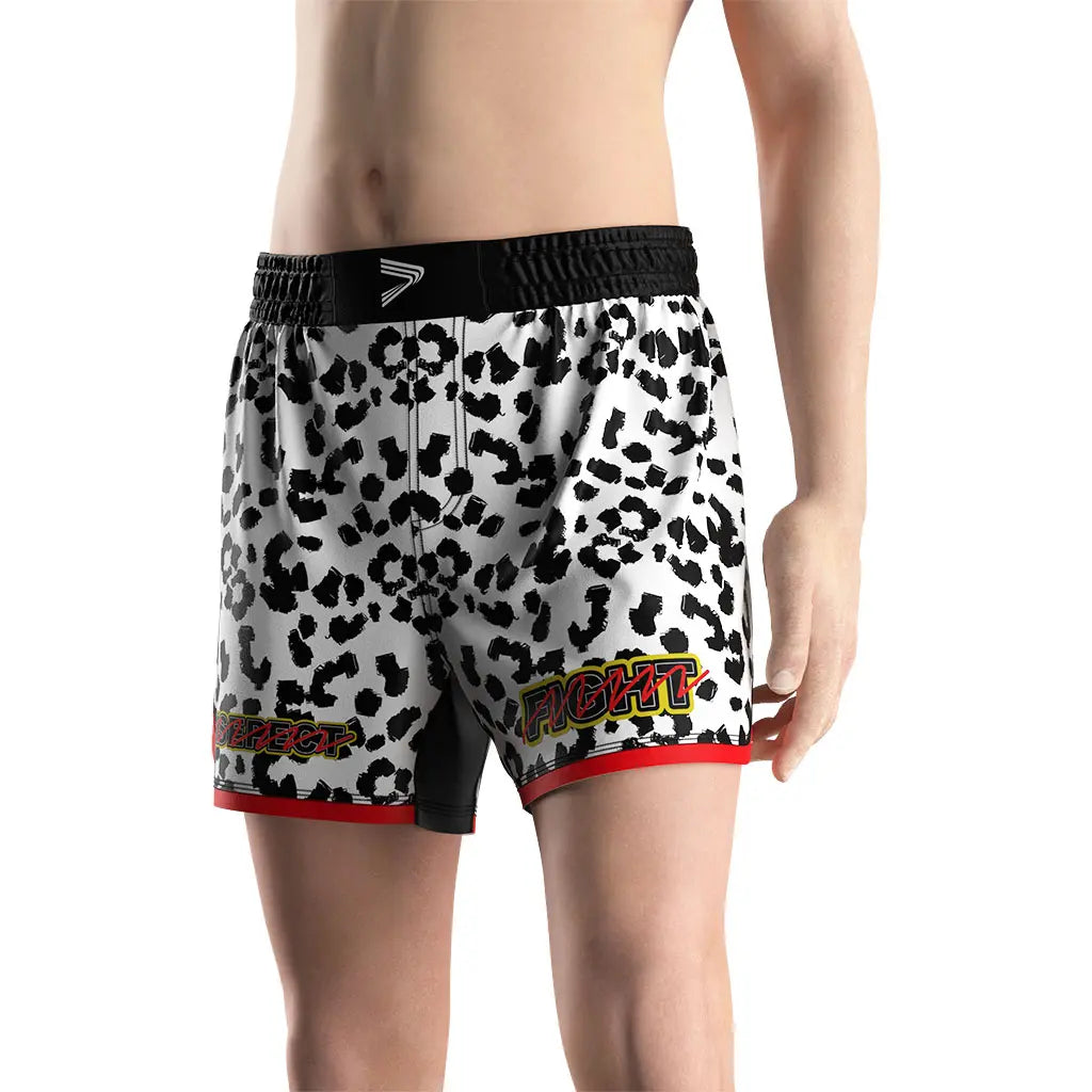 Male Model in Savage Stripe MMA Shorts Front View