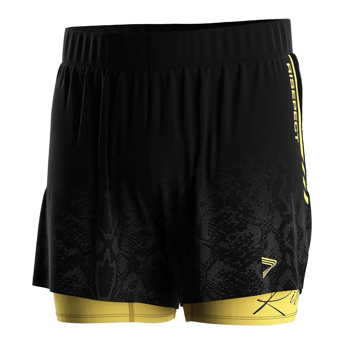 Black & Gold Serpent Strike 2-in-1 MMA Fight Shorts W/ Compression Inner