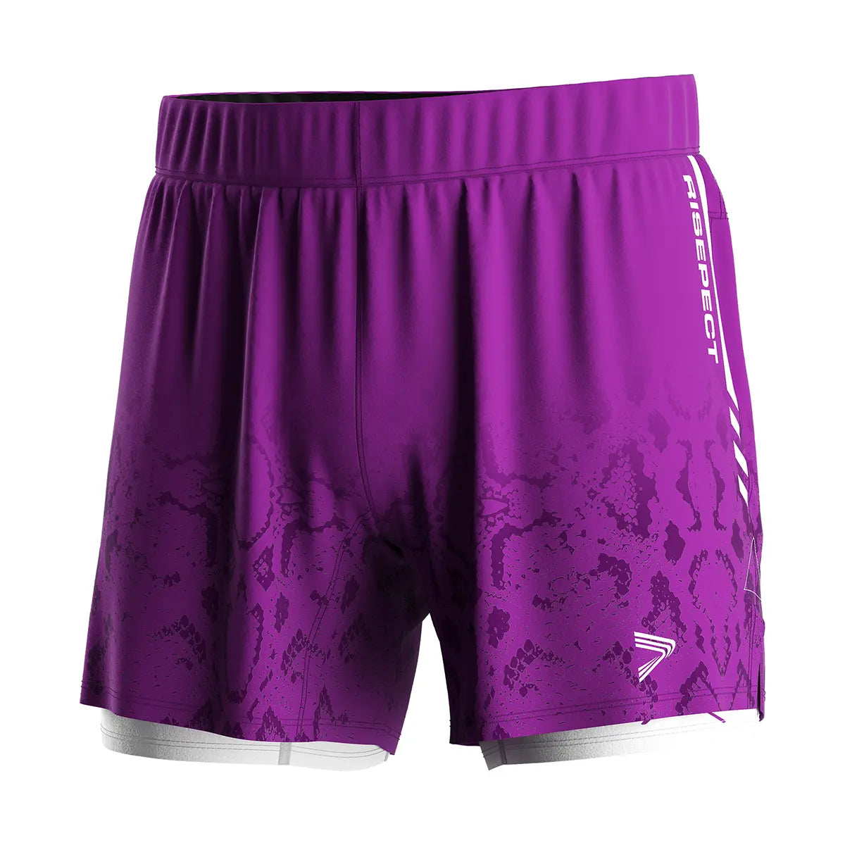 Purple Serpent Strike 2-in-1 MMA Fight Shorts W/ Compression Inner