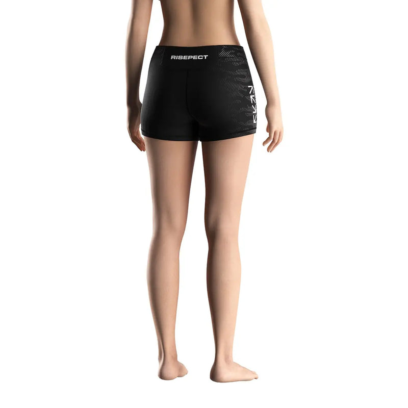 Female Model in Shadowline Women's Vale Tudo Shorts 2.0 Back View