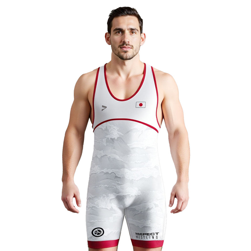 Male Model in Shinkai Flow Japan Wave Wrestling Singlet 3.0 - front