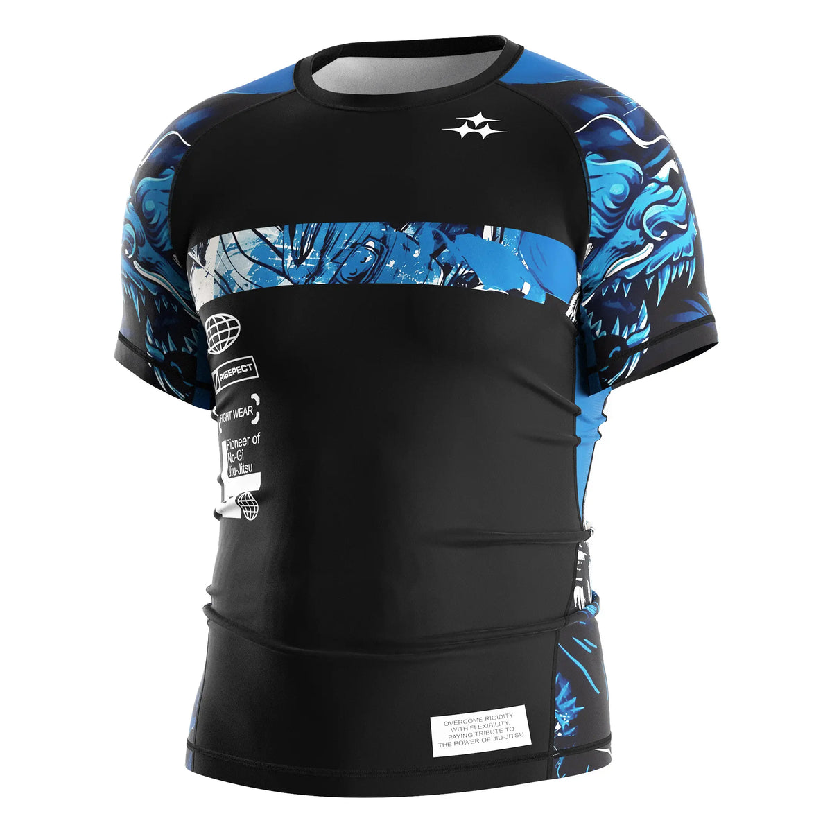Left Front View of Short Sleeve Rash Guard 3.0 – Awakened Gaze Dragon Eye
