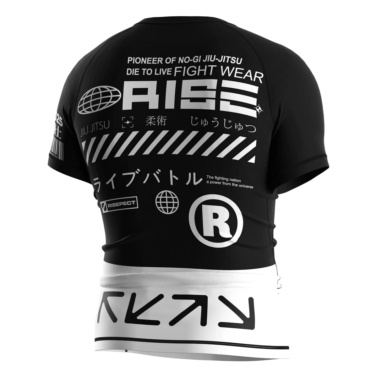 Short Sleeve Rash Guard 3.0 – Black & White Minimal Panel