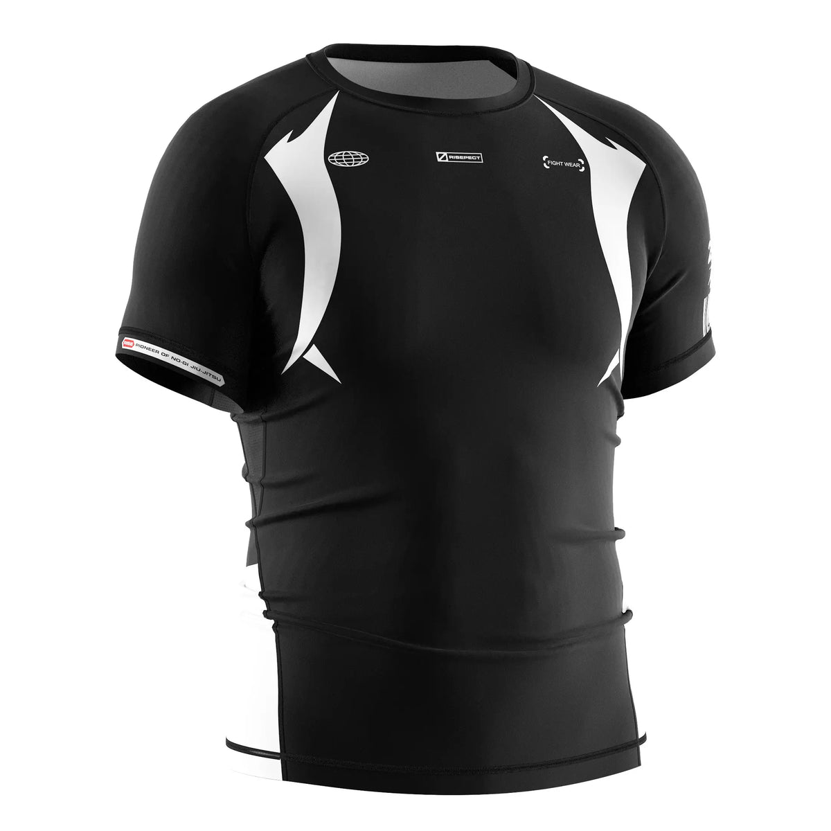 Short Sleeve Rash Guard 3.0 – Black & White Minimal Panel