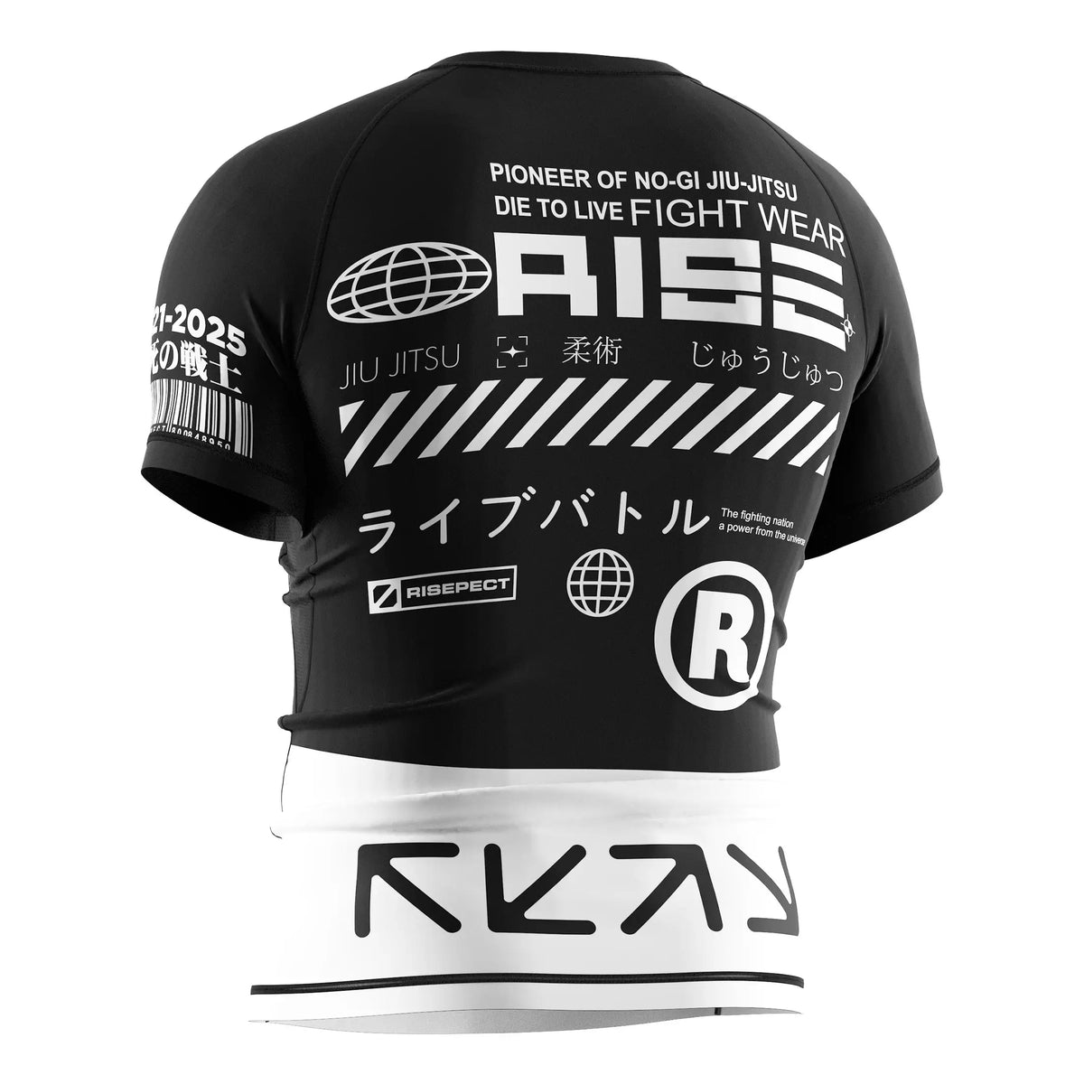 Short Sleeve Rash Guard 3.0 – Black & White Minimal Panel