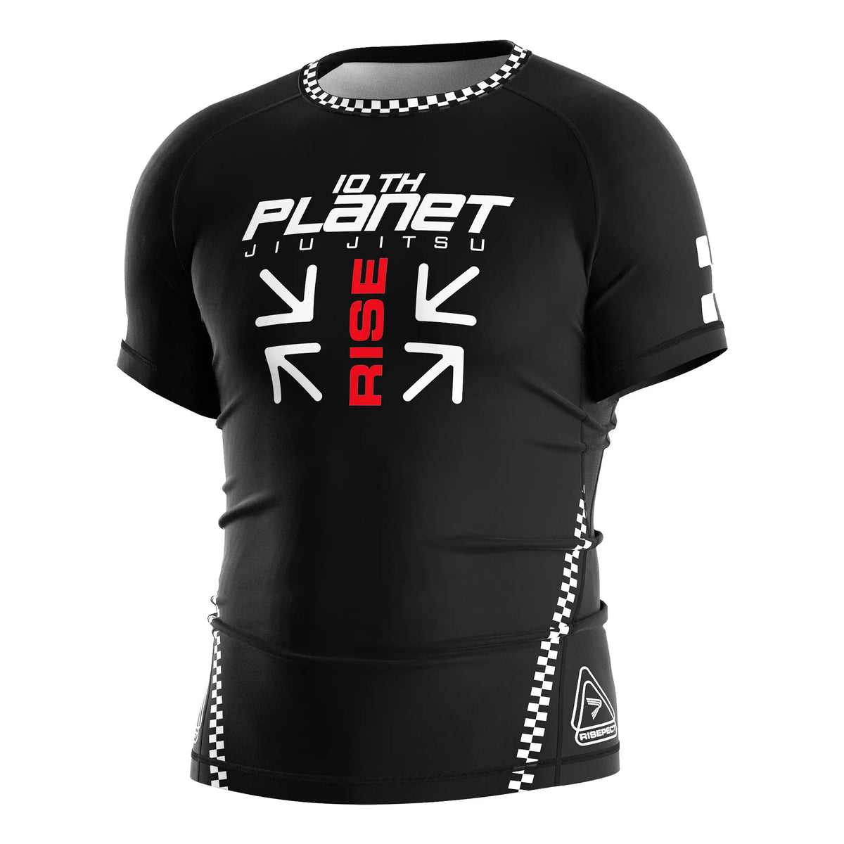 Short Sleeve Rash Guard 3.0 – Black Arrow Text Graphic