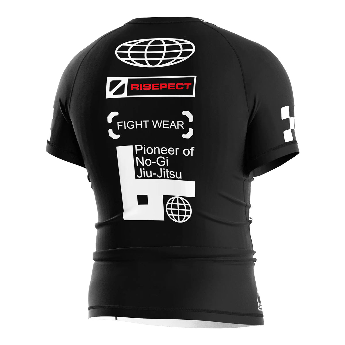 Short Sleeve Rash Guard 3.0 – Black Arrow Text Graphic