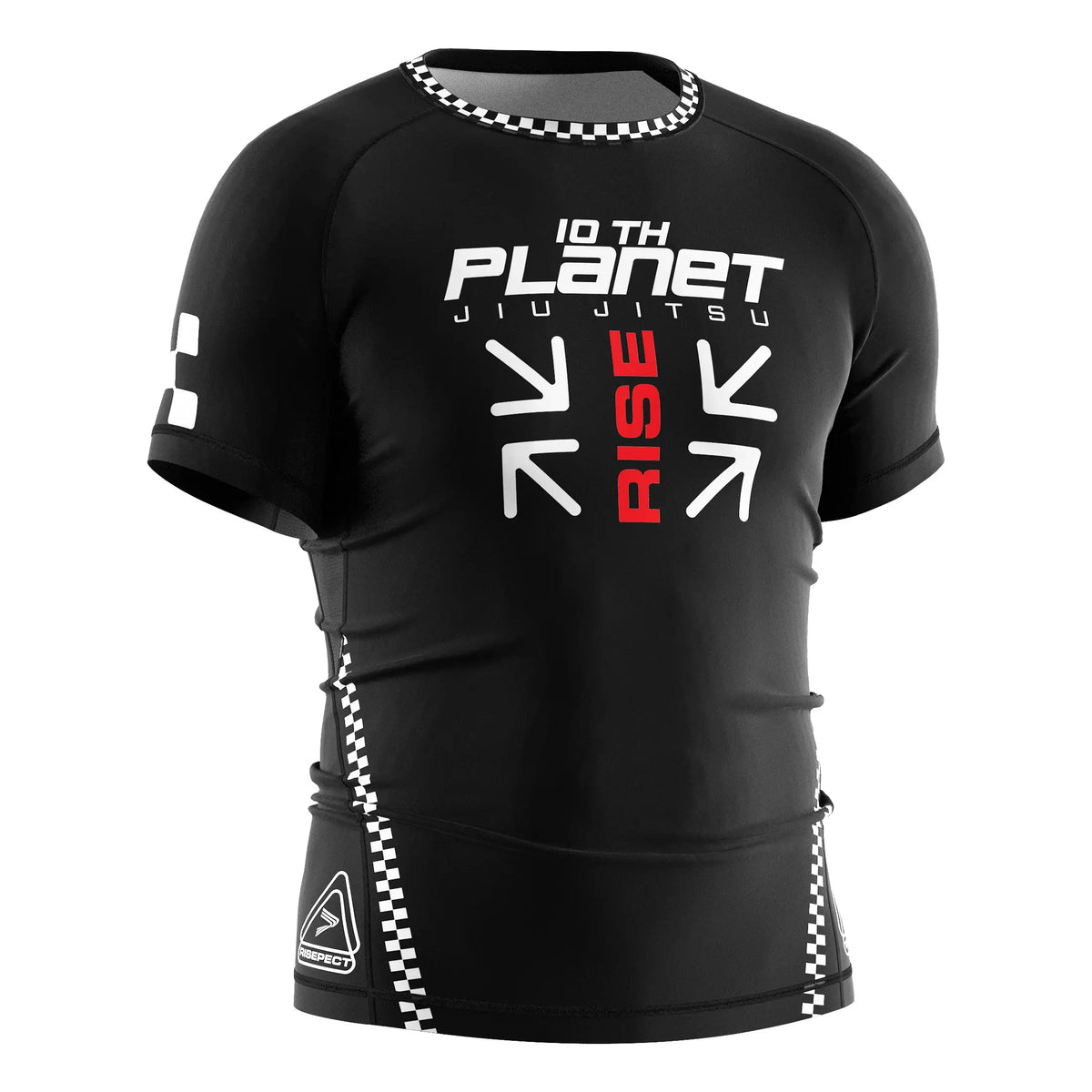 Short Sleeve Rash Guard 3.0 – Black Arrow Text Graphic