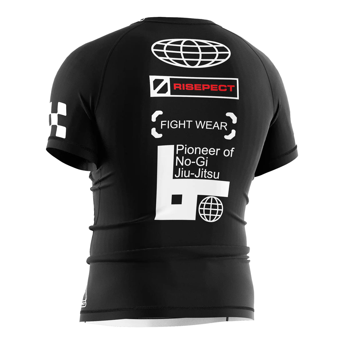 Short Sleeve Rash Guard 3.0 – Black Arrow Text Graphic