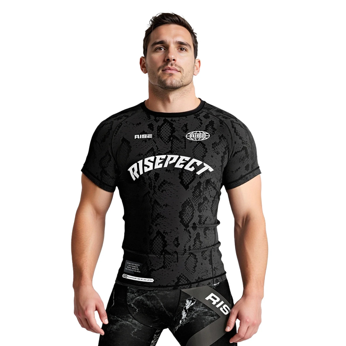 Short Sleeve Rash Guard 3.0 – Black Tone-on-Tone Pattern