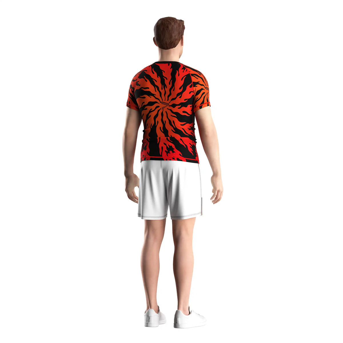 Short Sleeve Rash Guard 3.0 – Black with Blood Orange Tiger