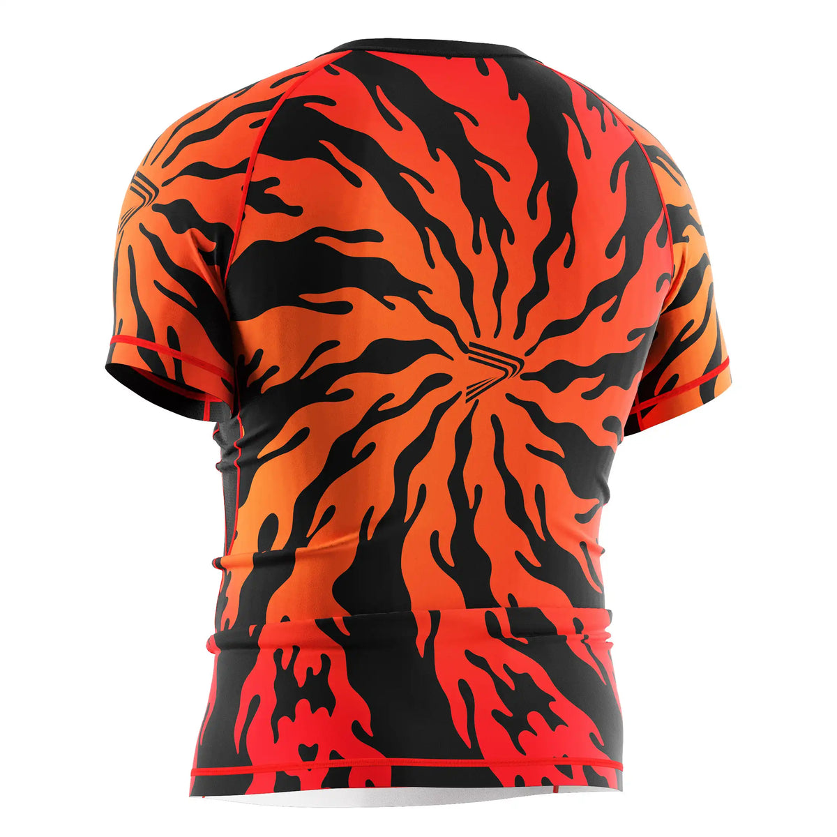 Short Sleeve Rash Guard 3.0 – Black with Blood Orange Tiger