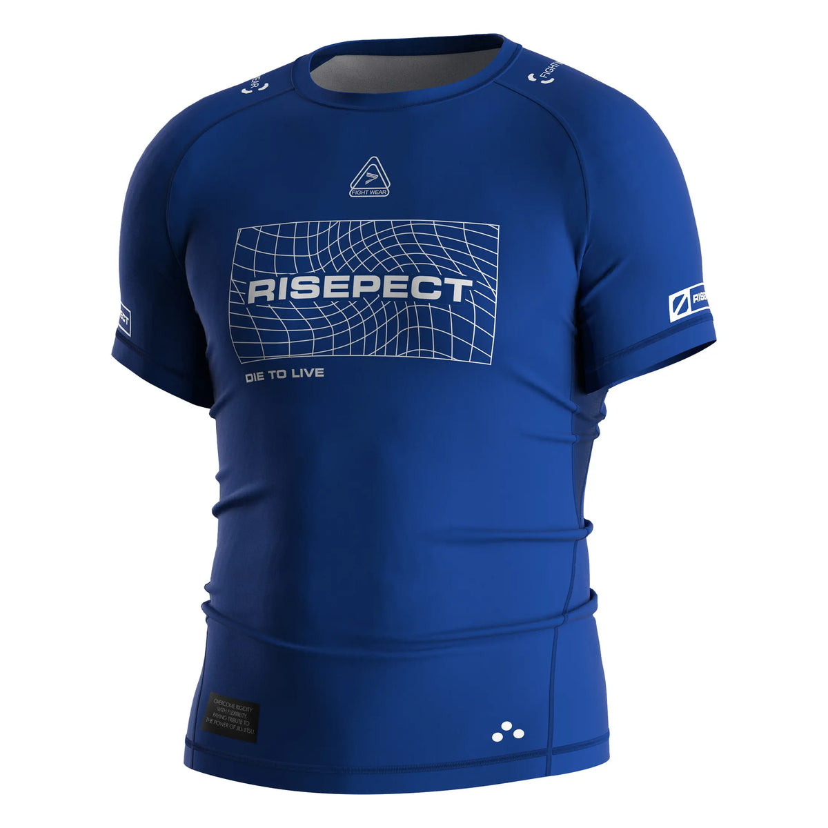 Reorg Rash Guard Blue Short Sleeve Rash Guard 3.0 – Deep Blue Minimal Logo – RISEPECT