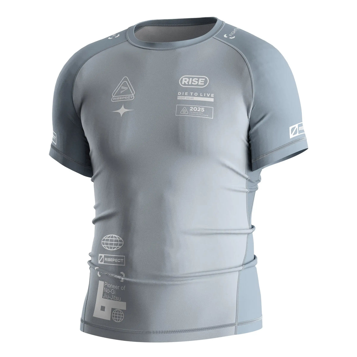 Short Sleeve Rash Guard 3.0 – Ice Blue with Gray Panels