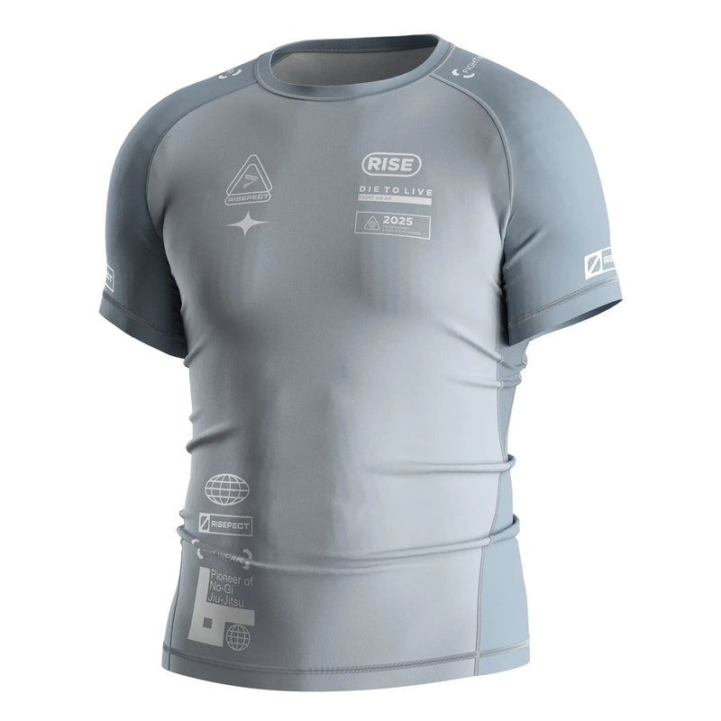 Short Sleeve Rash Guard 3.0 – Ice Blue with Gray Panels