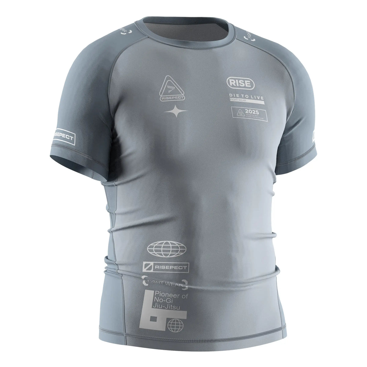 Short Sleeve Rash Guard 3.0 – Ice Blue with Gray Panels