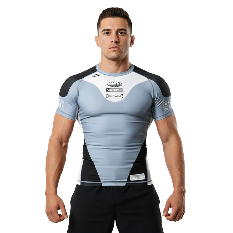 Short Sleeve Rash Guard 3.0 – Light Blue & Black Panel