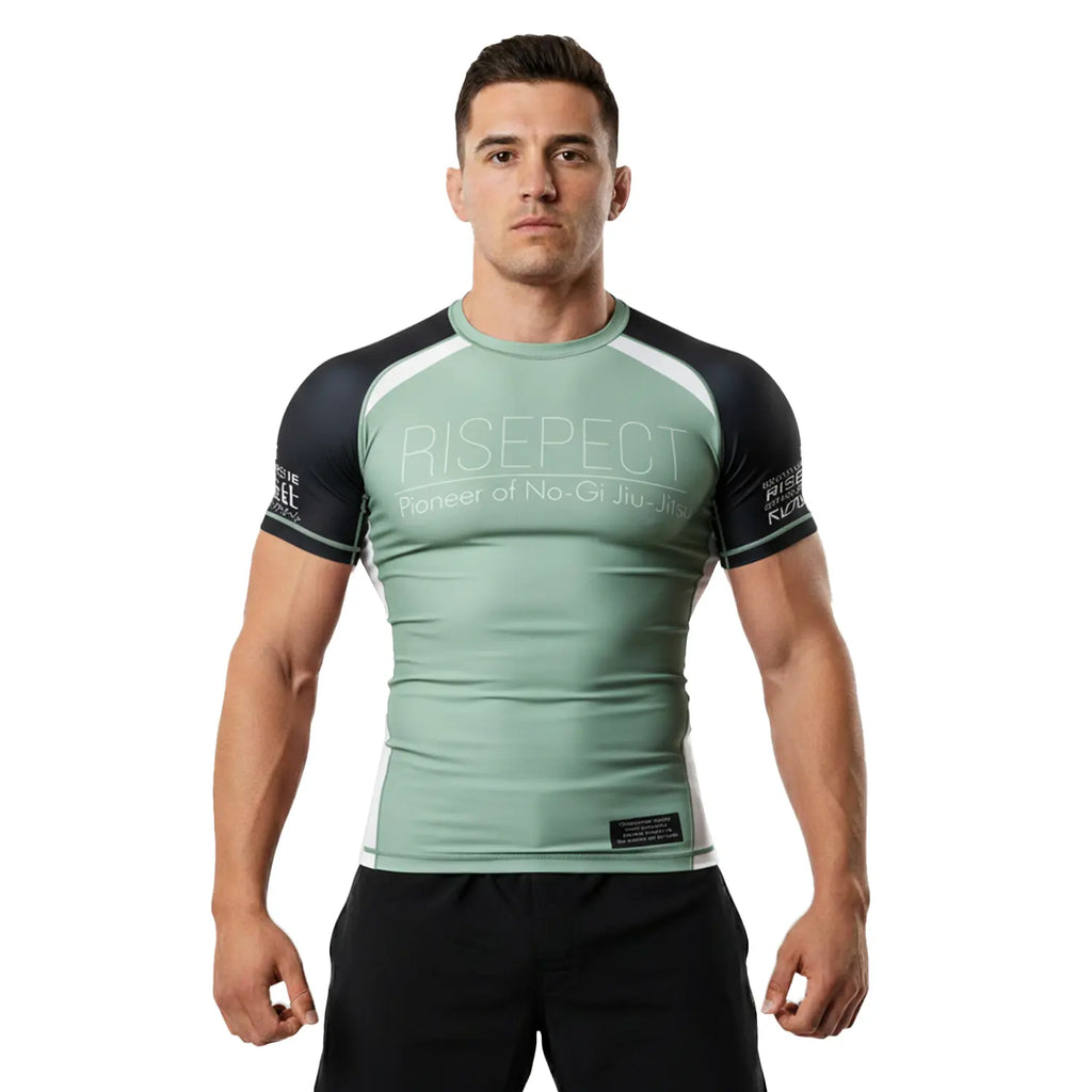 Requin Rash Guard Short Sleeve Rash Guard 3.0 – Mint Green Minimalist – RISEPECT