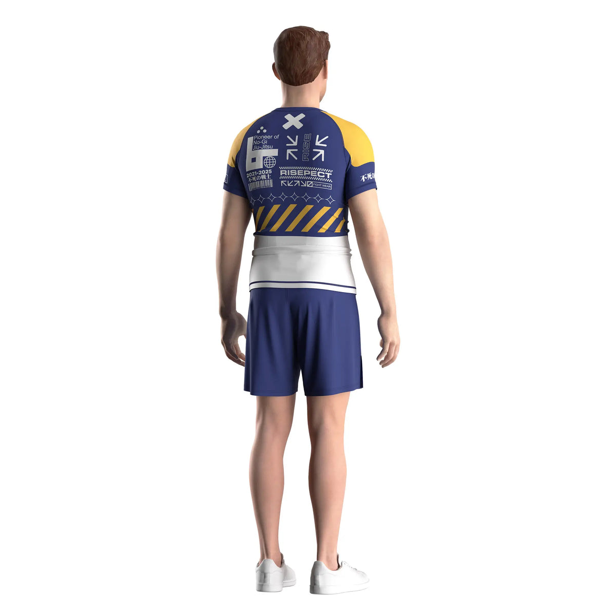 Short Sleeve Rash Guard 3.0 – Navy with Yellow Patch