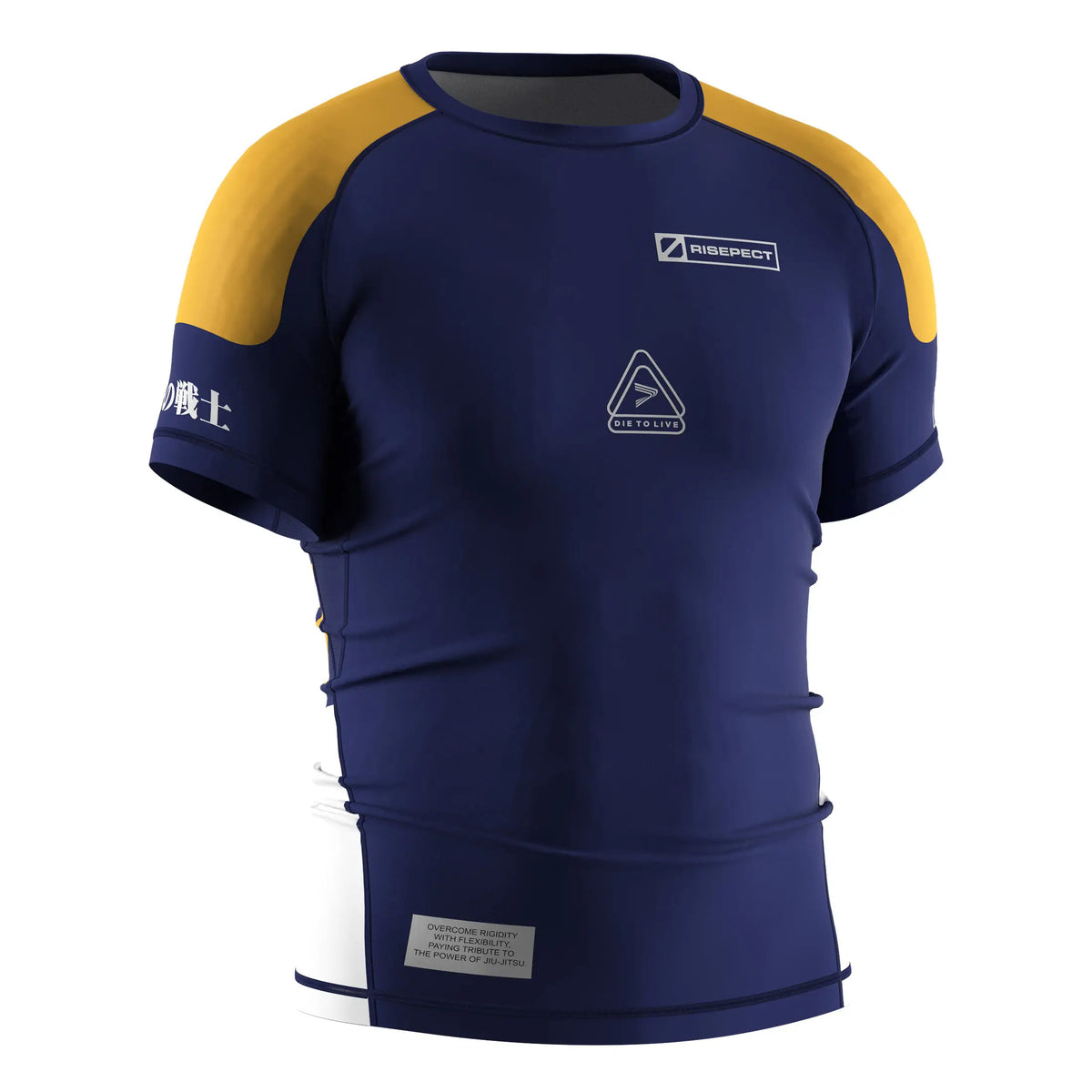 Short Sleeve Rash Guard 3.0 – Navy with Yellow Patch