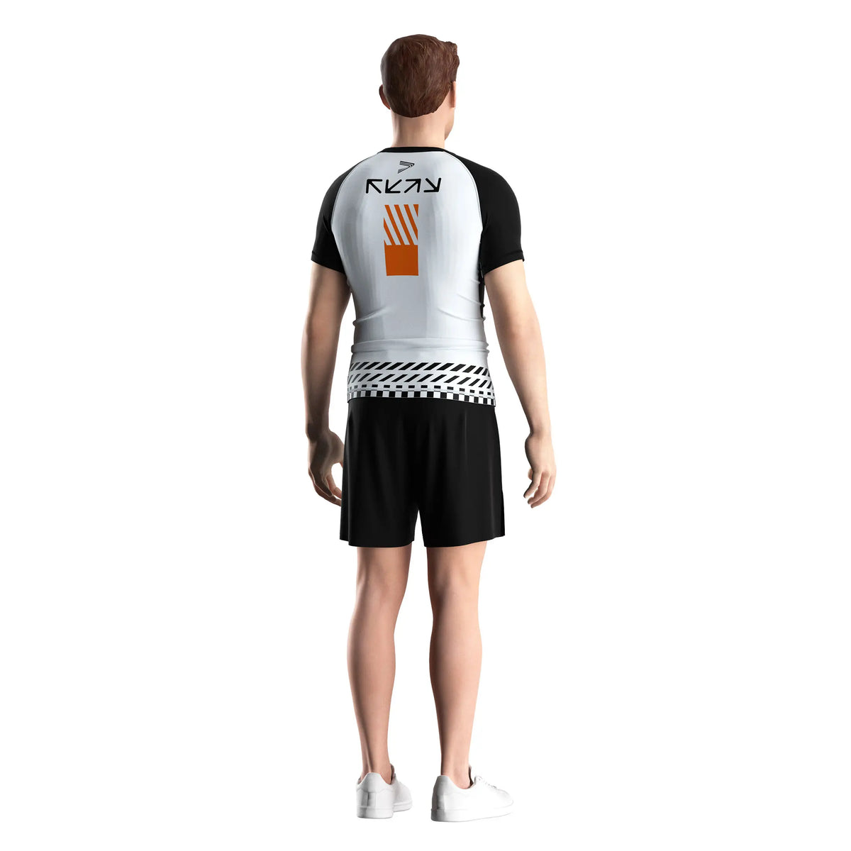 Short Sleeve Rash Guard 3.0 – White & Black Rise Orange