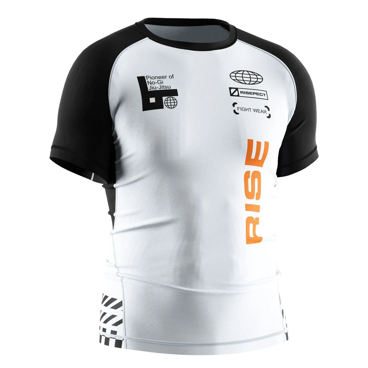 Short Sleeve Rash Guard 3.0 – White & Black Rise Orange