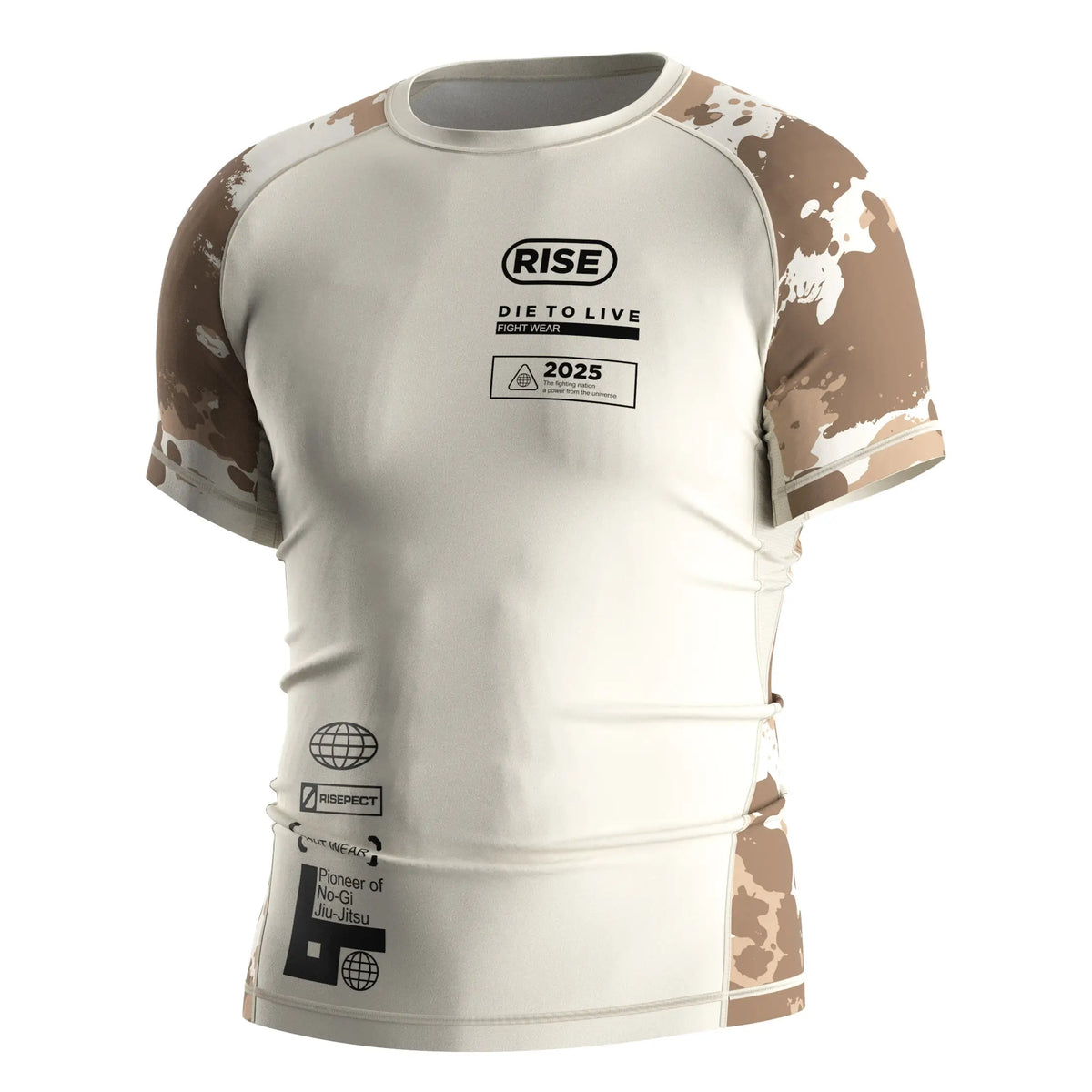 Short Sleeve Rash Guard 3.0 – White with Desert Camo