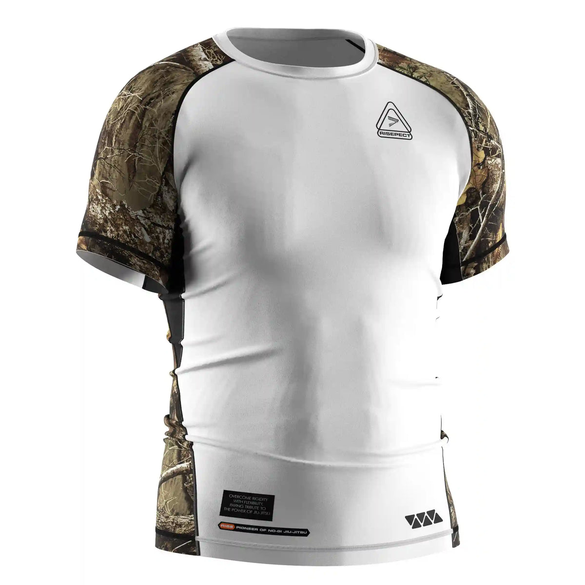 Short Sleeve Rash Guard 3.0 – White with Forest Camo