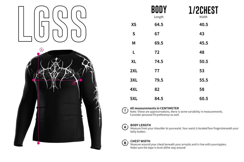 Adult Sizes Chart of Kishpert Iron Veins White Tribal Overlay Rash Guard 3.0