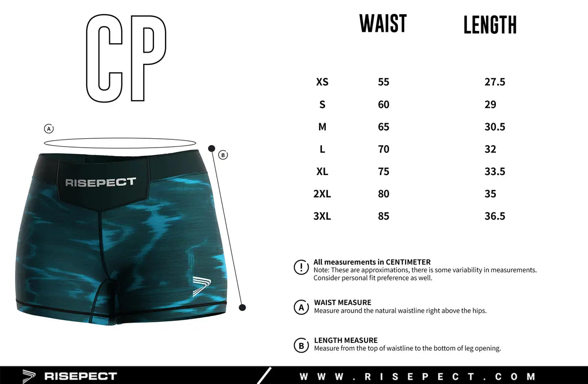 Female Sizes Chart of Undercurrent Women's Vale Tudo Shorts 2.0