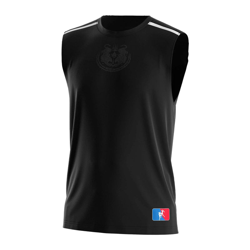 Solid Black Minimal Muay Thai Sleeveless Shirt