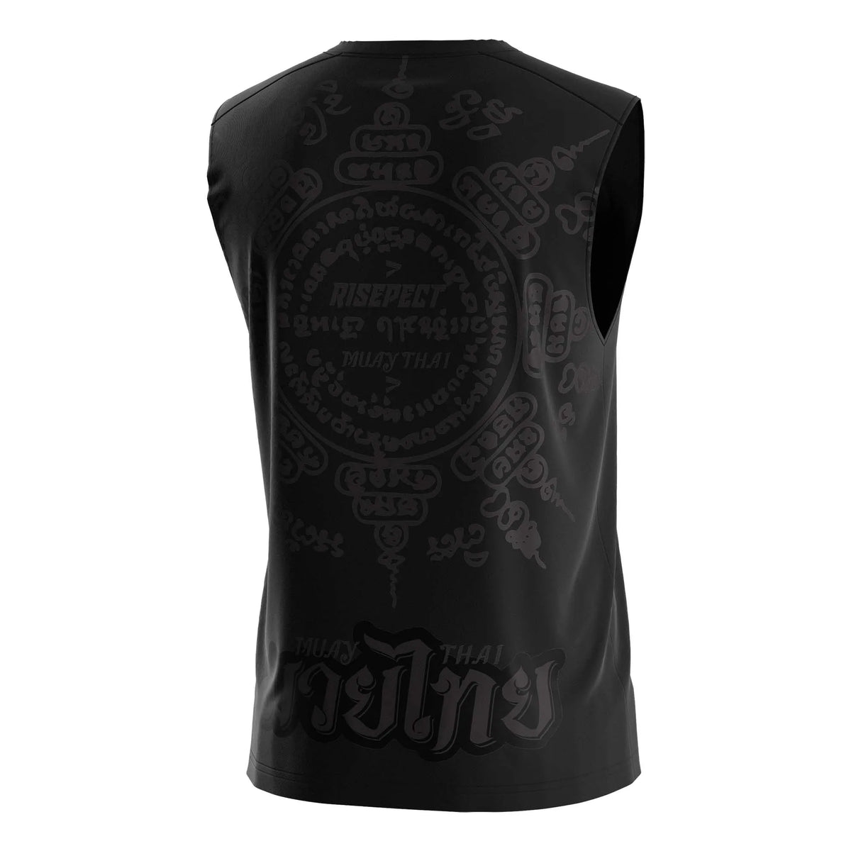 Solid Black Minimal Muay Thai Sleeveless Shirt