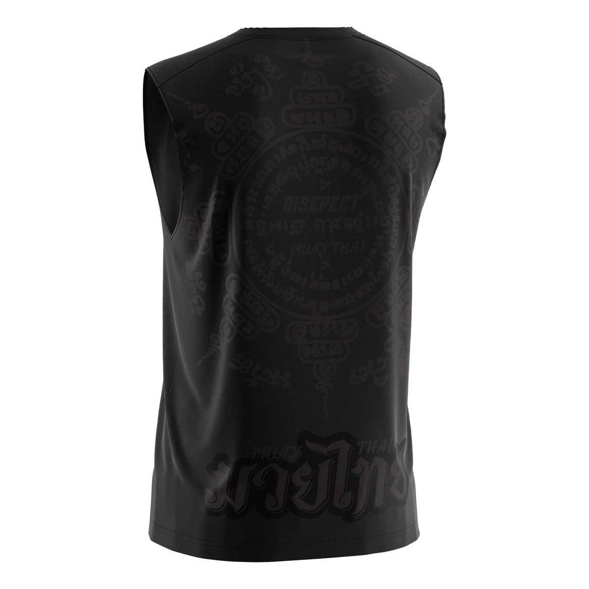 Solid Black Minimal Muay Thai Sleeveless Shirt