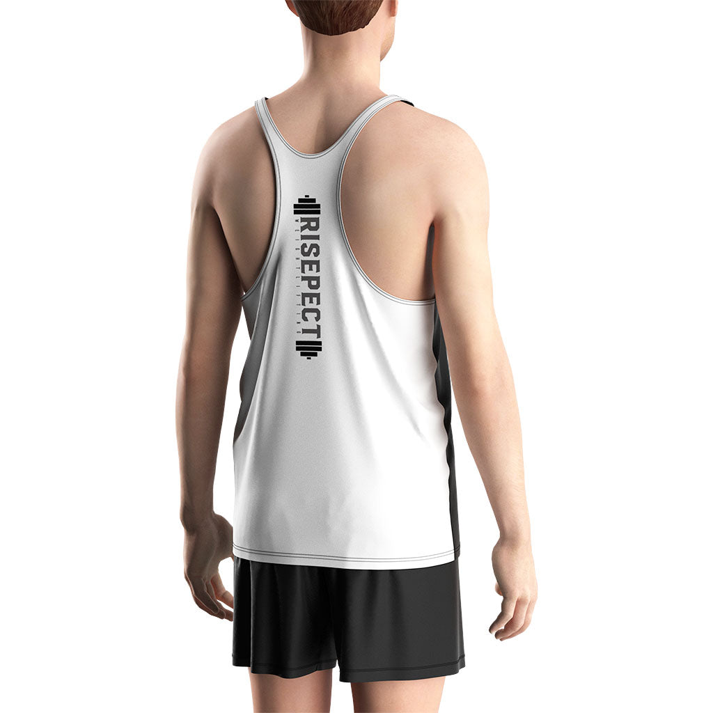 Male Model in Solid Color Mens Stringers Workout Vest Gym Training - back