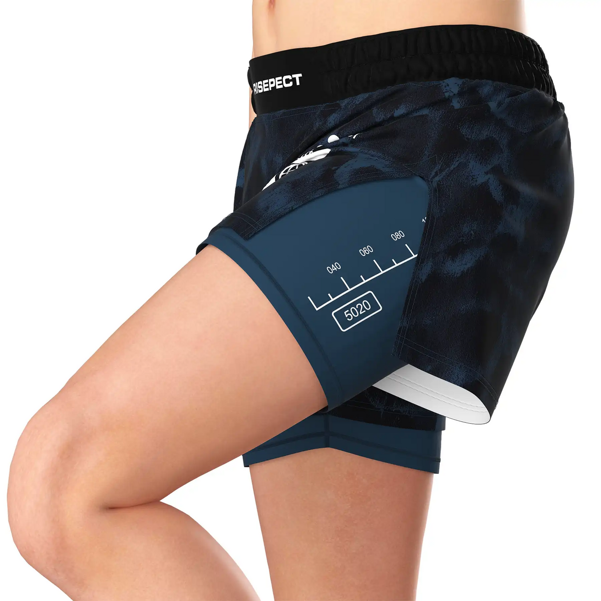 Tie Dye Blue 2in1 BJJ Hybrid Shorts Men