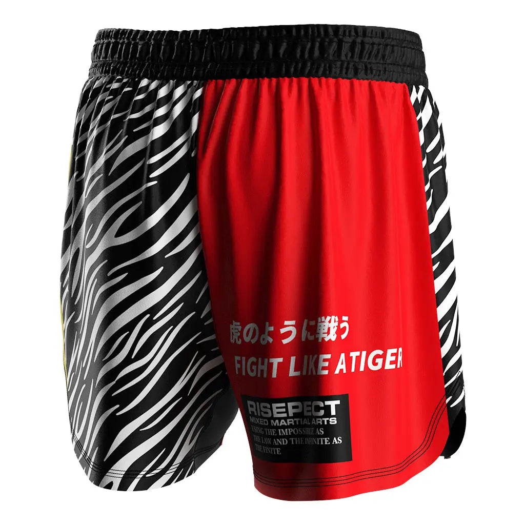 The Right Back View of Tiger Descent MMA Shorts
