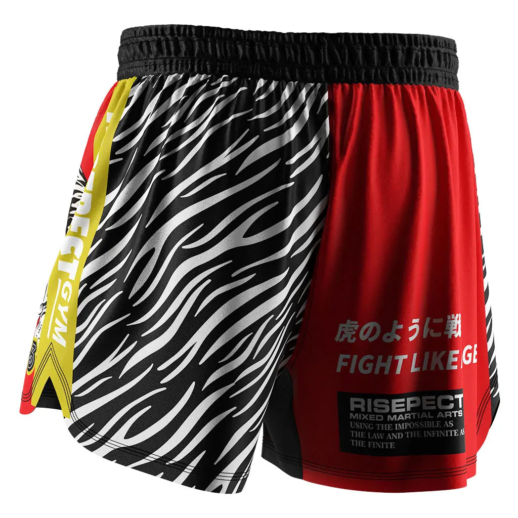 The Right Back View of Tiger Descent MMA Shorts
