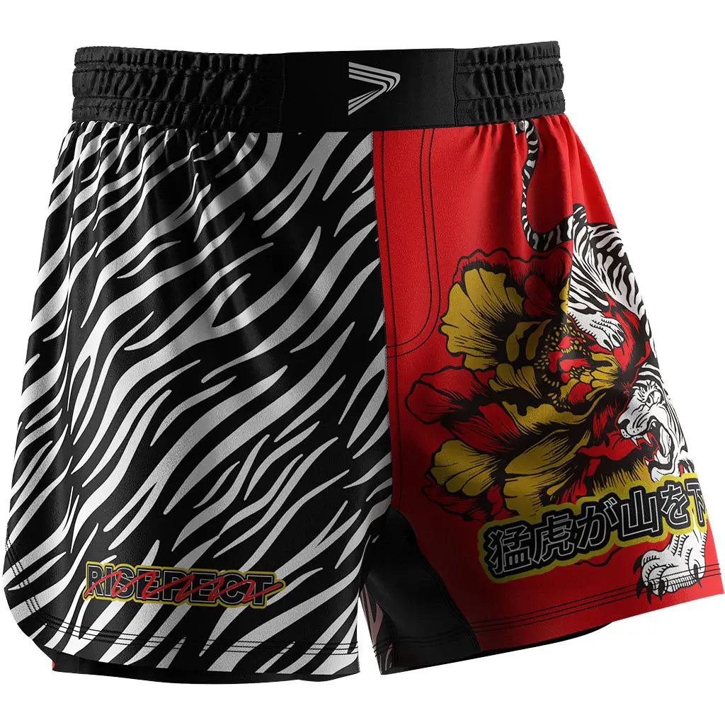 The Right Front View of Tiger Descent MMA Shorts