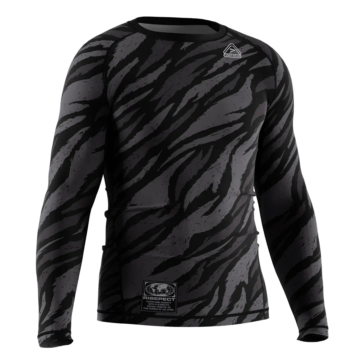 The Right Front View of Tiger Fade Stealth Power Rash Guard 3.0