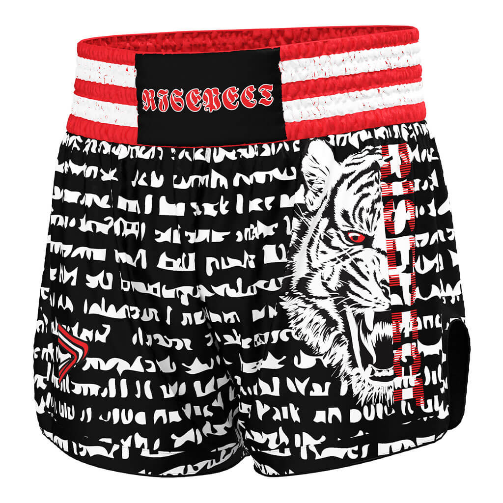 Tiger Stripes Muay Thai Shorts Retro Kickboxing Gear