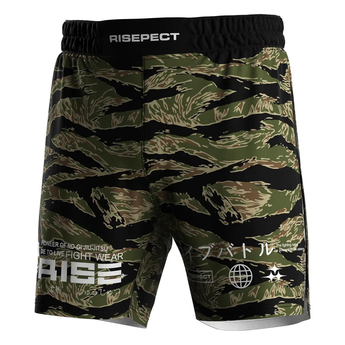 Tigerstripe Camo High Slit MMA BJJ Training Shorts W/ White Lining